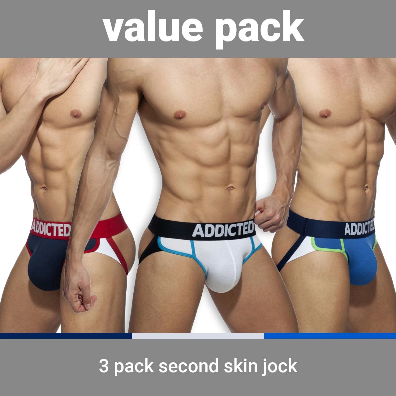Pack De Jock Strap Addicted Second Skin AD899P 1 Pack De Jock Strap Addicted Second Skin AD899P