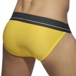 Slip Bikini Cockring Addicted Mesh AD932 -MEN ATTITUDE Ventes Slip addicted AD932 jaune 3