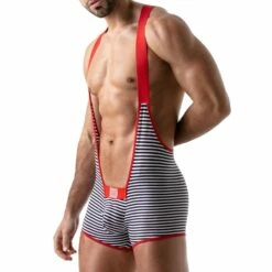 Body Stripes TOF PARIS TOF104R 8 Body Stripes TOF PARIS TOF104R -MEN ATTITUDE Ventes body tof tof104r rouge 4