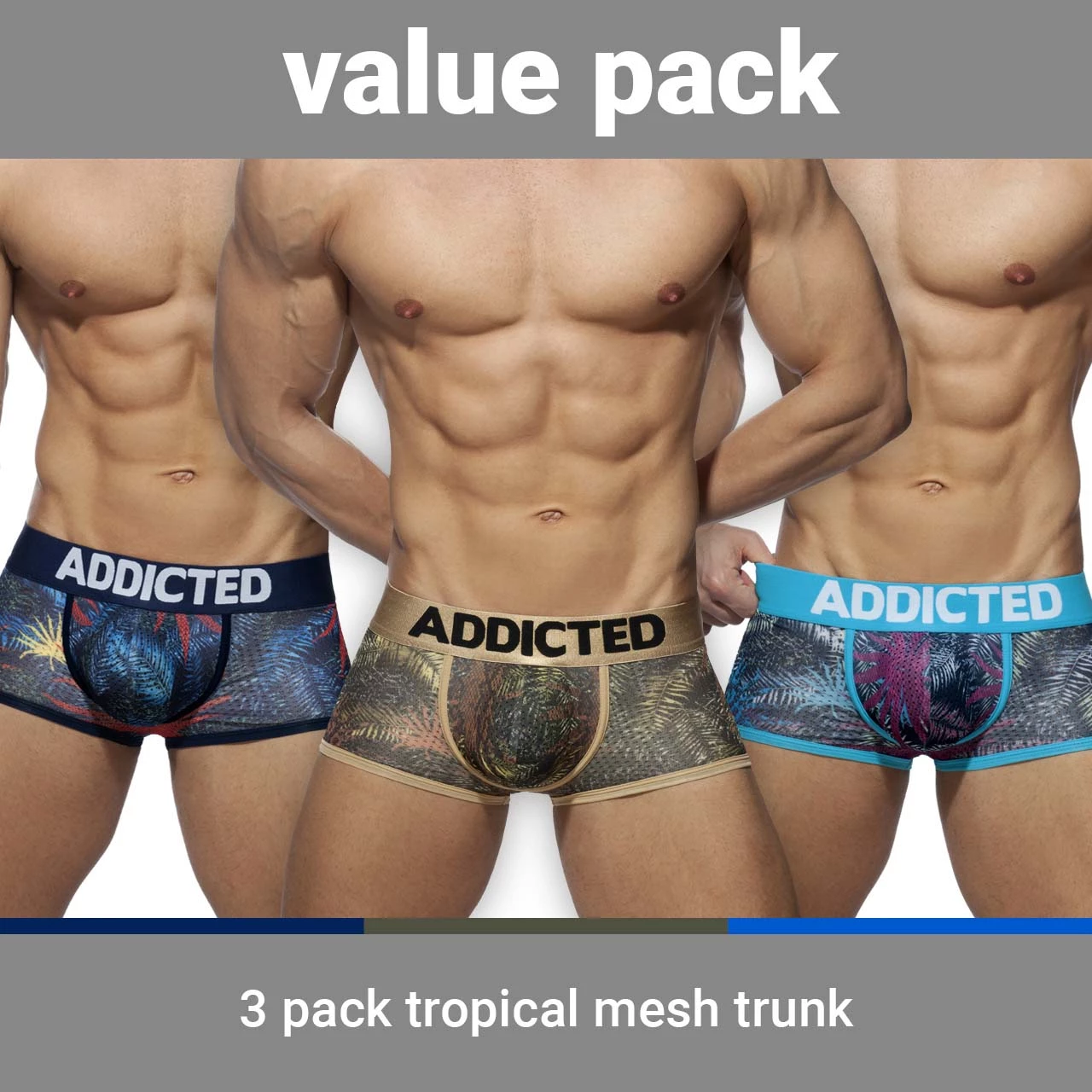 Pack De 3 Boxers Addicted Tropical AD890P 1 Pack De 3 Boxers Addicted Tropical AD890P