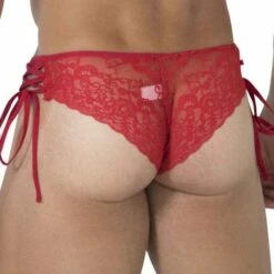 Slip Candyman Side Tie Lace 99488 -MEN ATTITUDE Ventes slip candy 99488 rouge 3