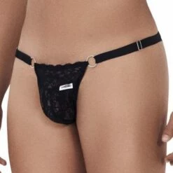 Slip Candyman Peekaboo Lace 99503 5 Slip Candyman Peekaboo Lace 99503 -MEN ATTITUDE Ventes slip candy 99503 noir 4