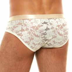 Slip Modus Vivendi Floral Lace 04113 -MEN ATTITUDE Ventes slip modus 04113 blanc 3